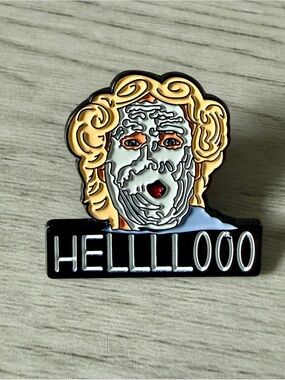 New Mrs Doubtfire HELLO Enamel Pin Collectible Funny Movie Quote Robin Williams